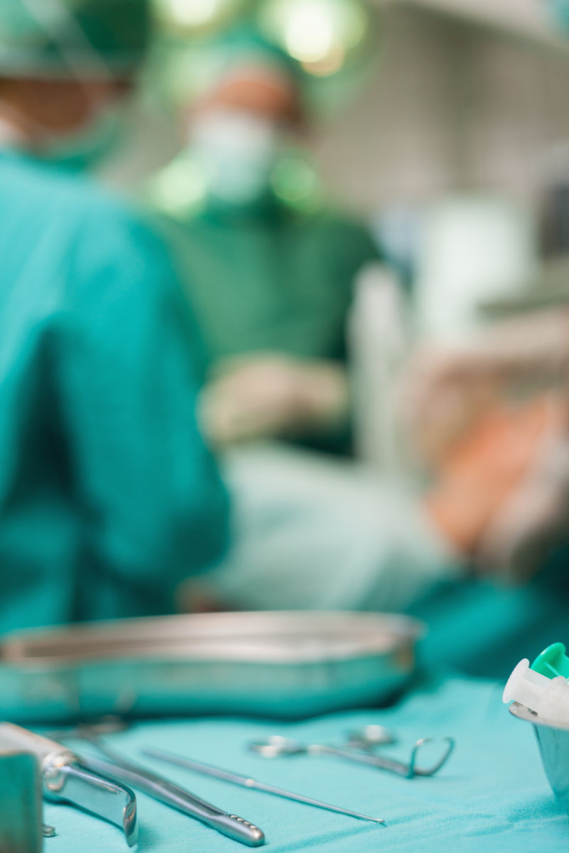 Close-up on surgical instruments during an operation Close-up on surgical instruments during an operation