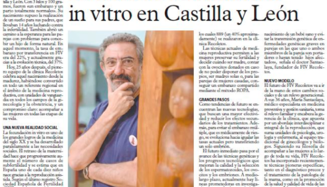 El primer “niño probeta” de Castilla y León cumple 25 años